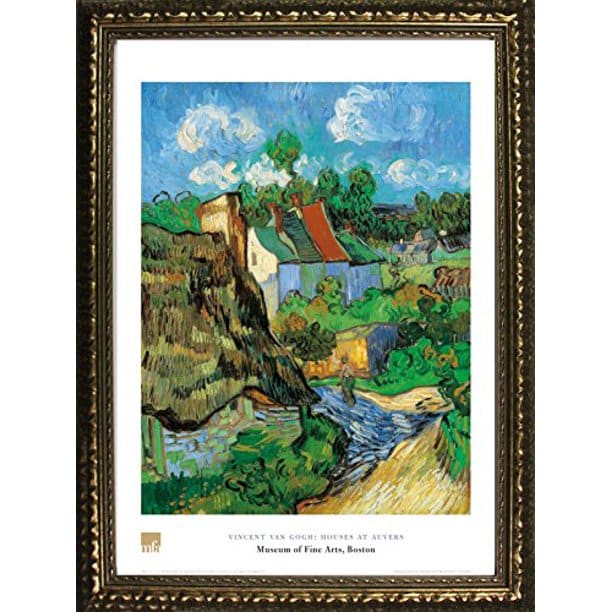 FRAMED Houses At Auvers by Vincent Van Gogh 32x24 Art Print Poster ...