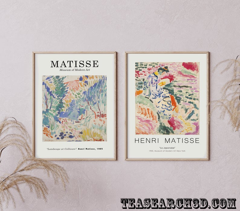 Henri matisse museum of modern art Matisse print set of 2 poster