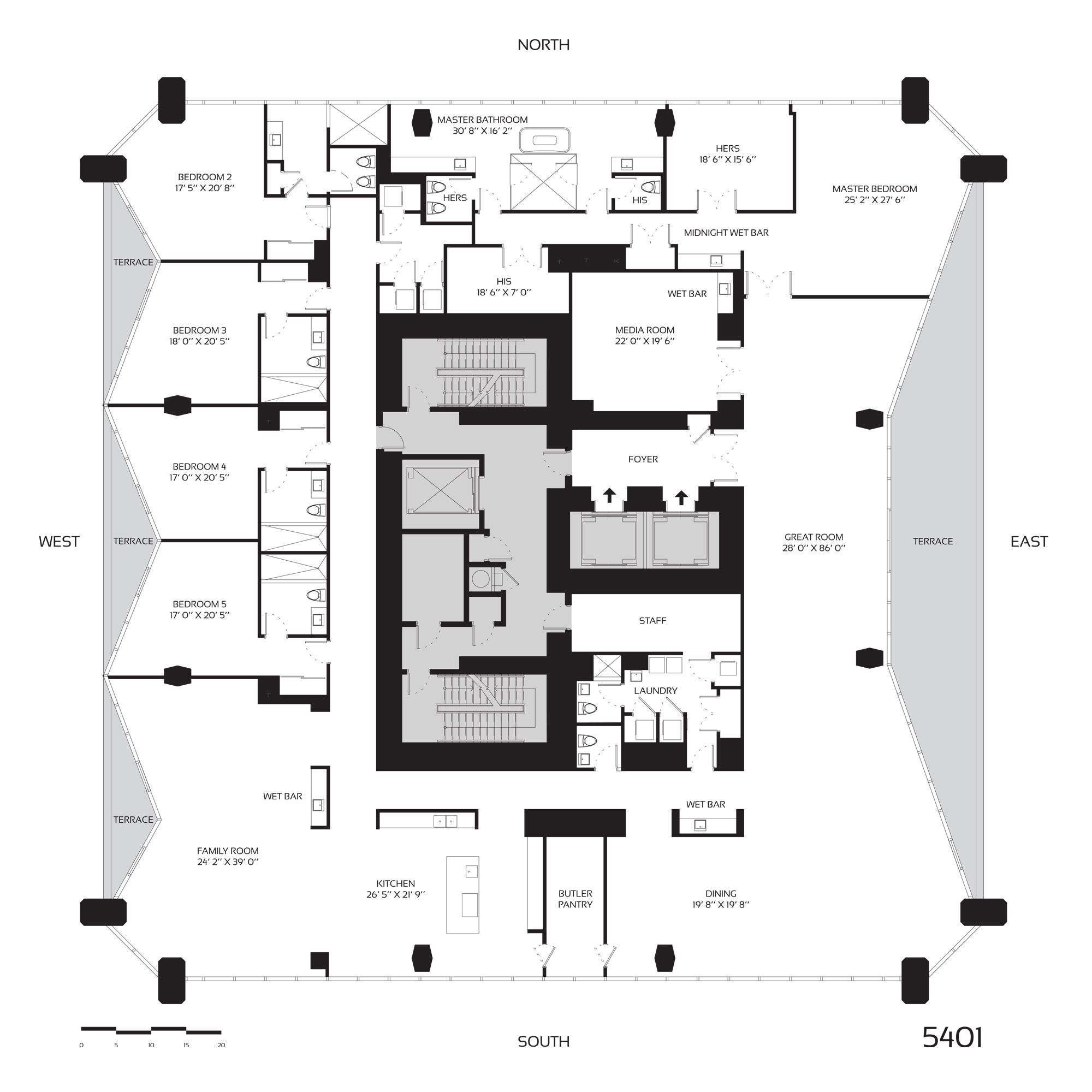 Las planos de residenciales Zaha Hadid, One Thousand Museum Miami ...
