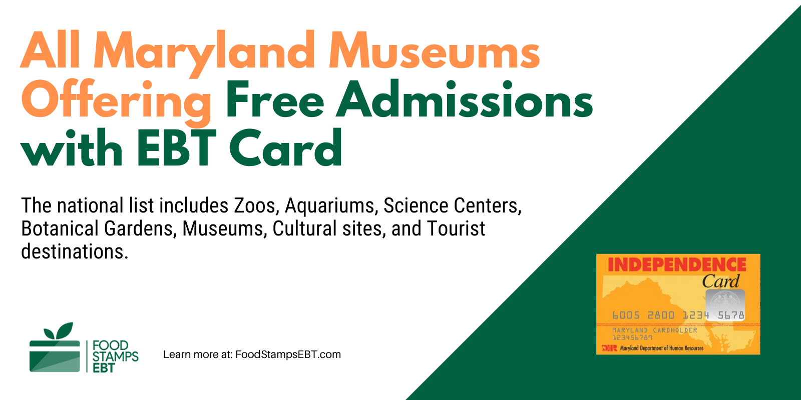 Maryland Museums For Free with EBT Card
