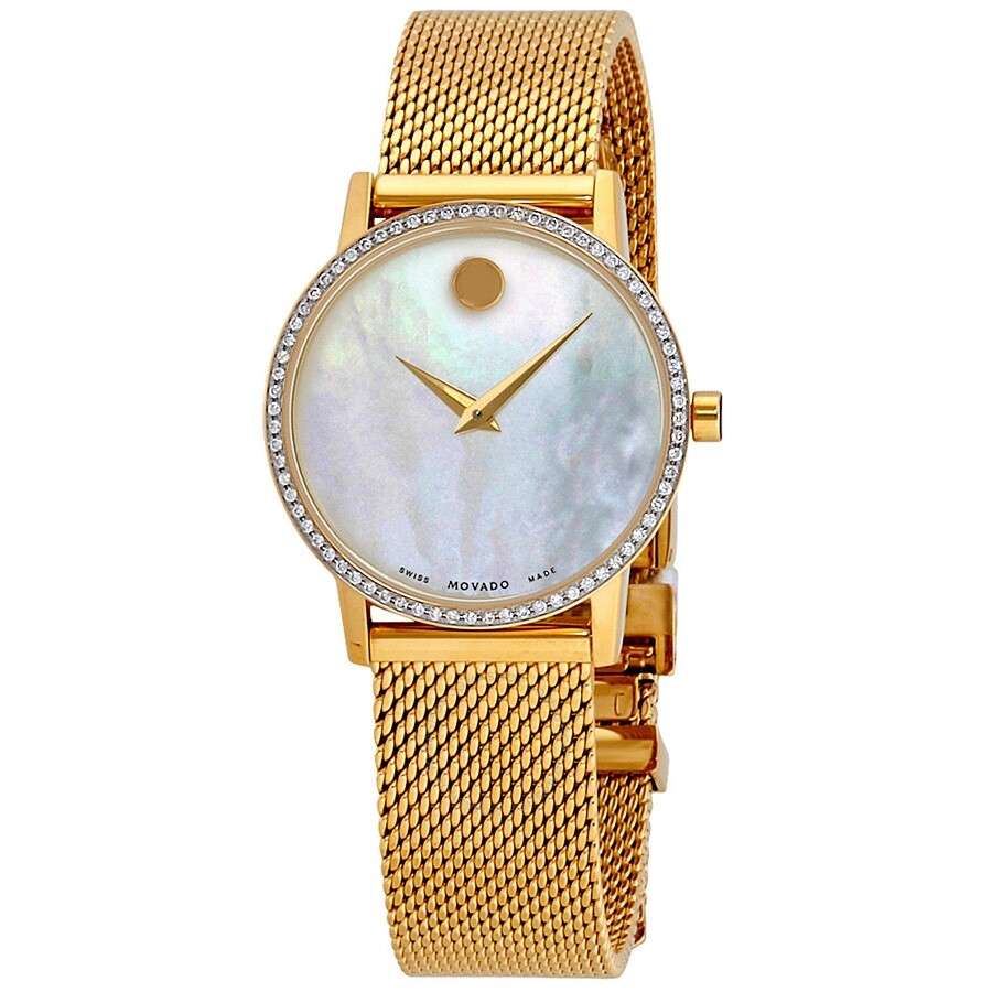 Movado Museum Classic Mother of Pearl Dial Ladies Gold ...