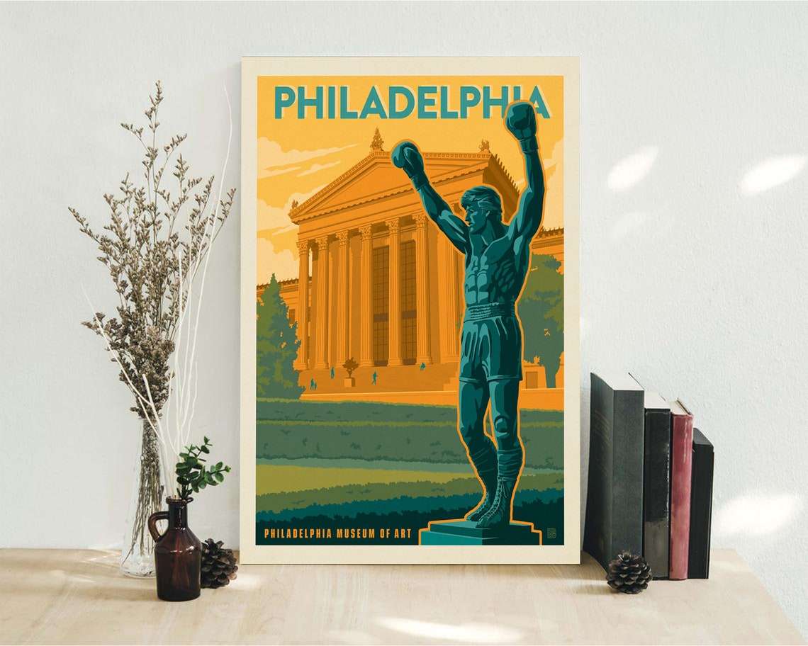 Philadelphia Museum of Art Poster Philadelphia City vintage